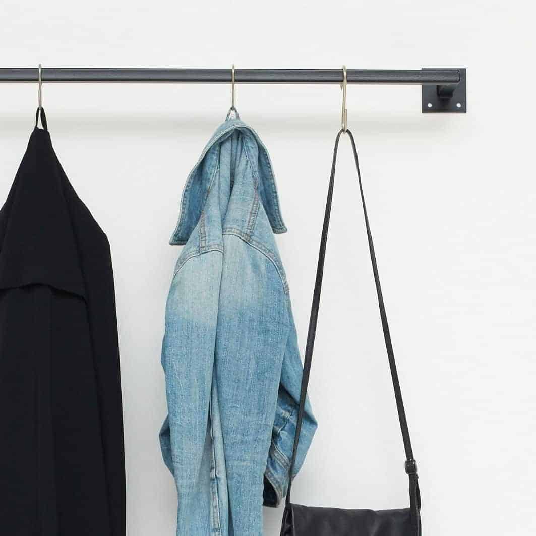 Kleiderstange Wandmontage Industrial Look skandinavisch Metall geschweisst schwarz pulverbeschichtet