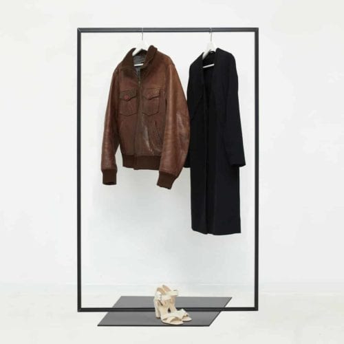 Kleiderständer Industrial Design Kleiderstange freistehend skandinavisch schwarz lackiert pulverbeschichtet Garderobe Garderobenständer